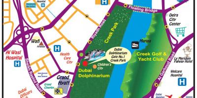 Dolphin show Dubai kokapena mapa