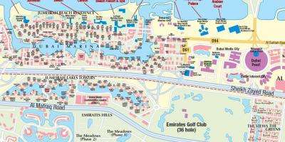 Dubai marina mapa eraikin izenak