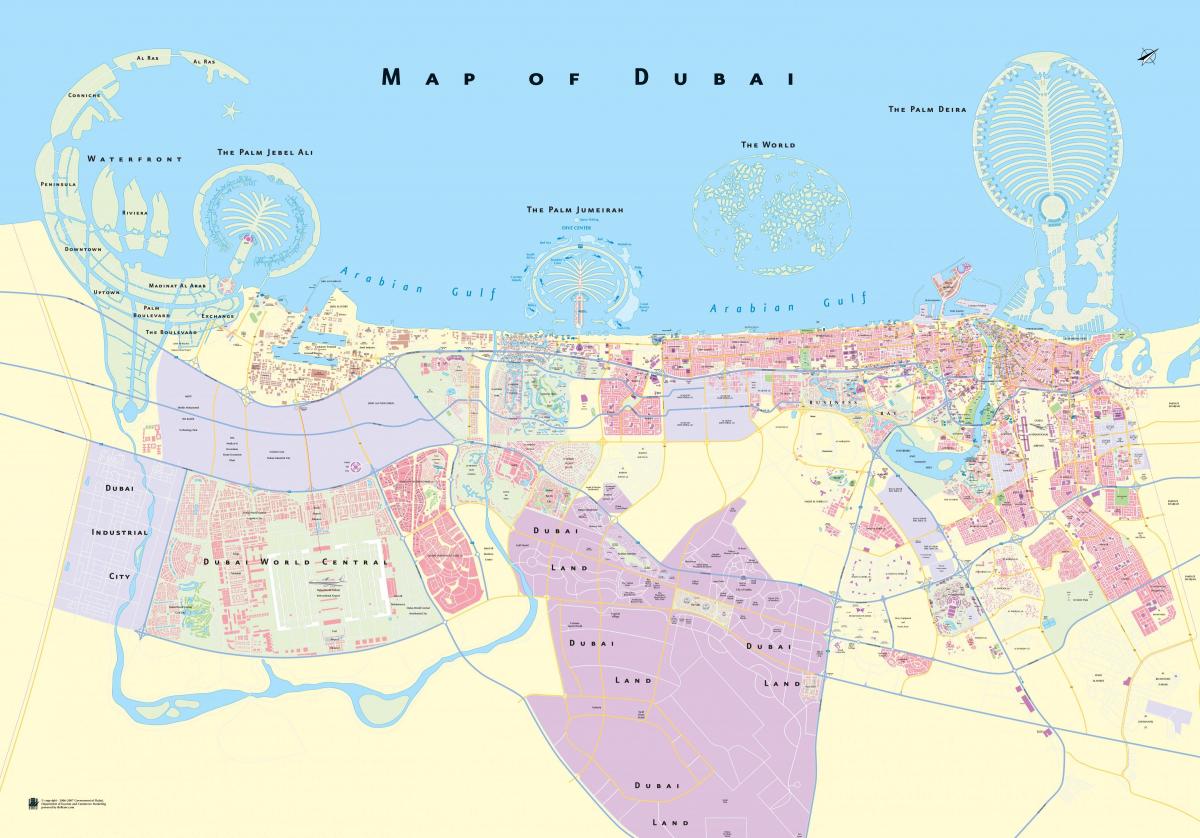 mapa Dubai basamortuan