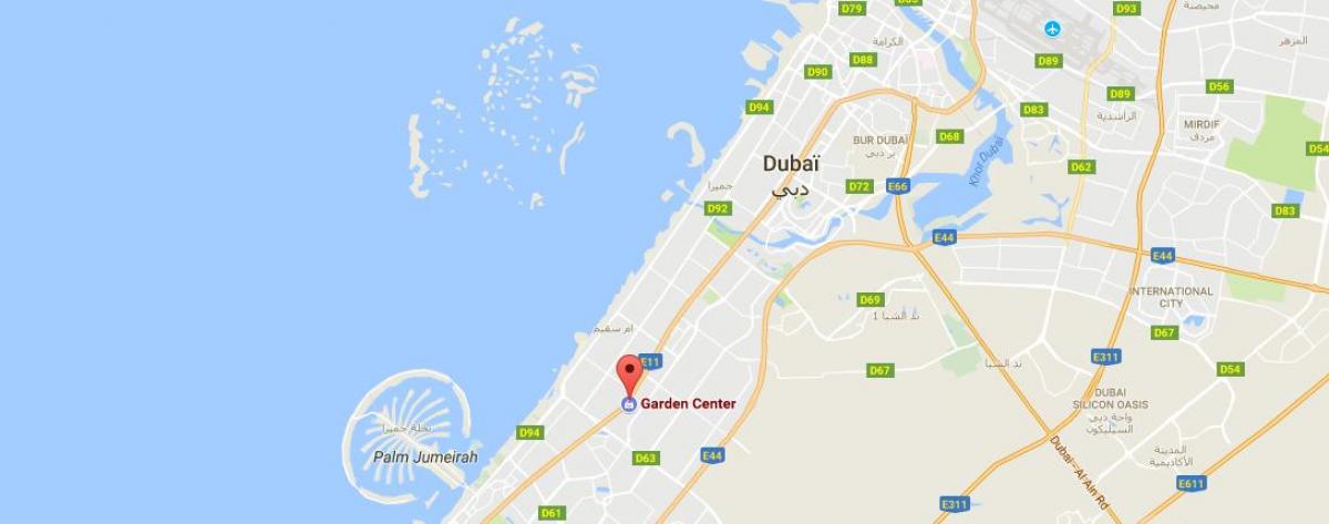 Dubai lorategi zentro kokapena mapa