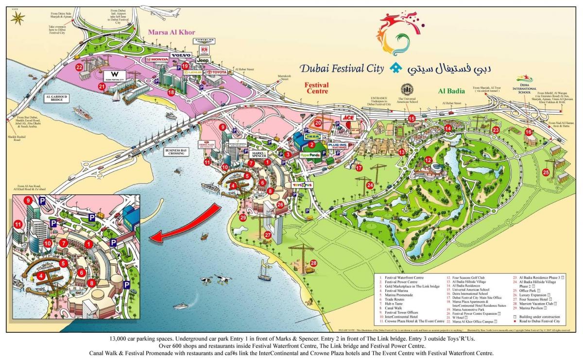 Dubai jaialdia hiriaren mapa