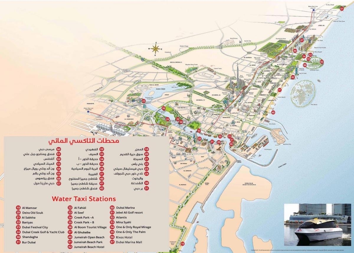 Dubai ur taxi ibilbidea mapa