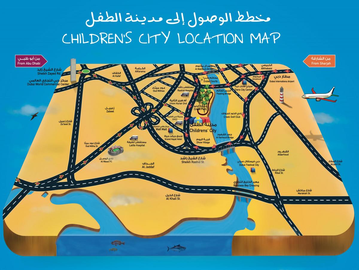 mapa Haurren hiria, Dubai