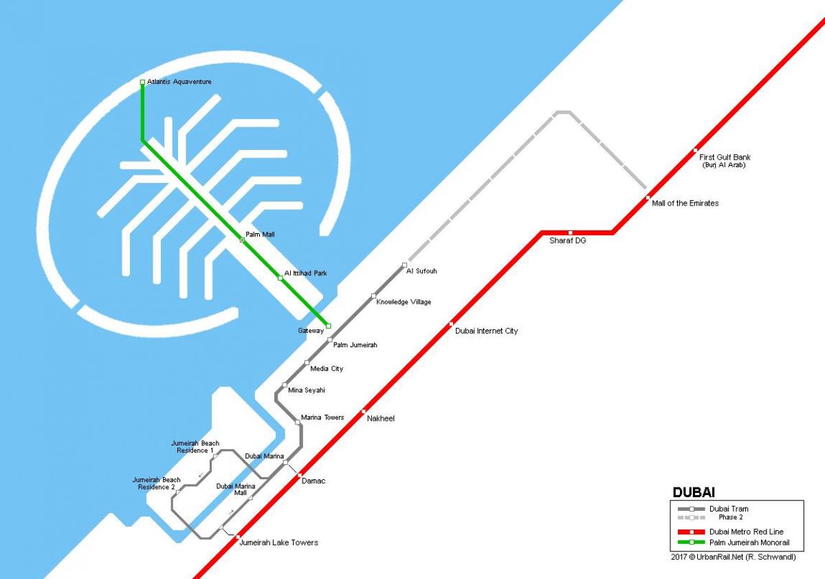 Palma Jumeirah monorail mapa