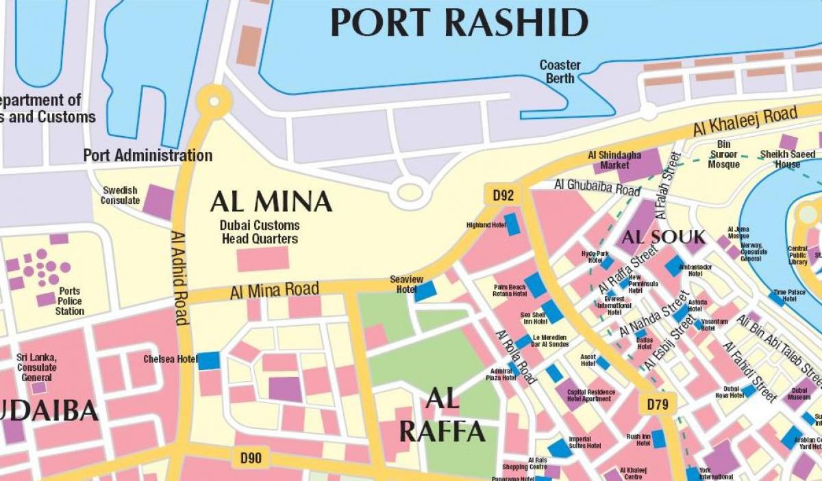 Dubaiko portuan mapa