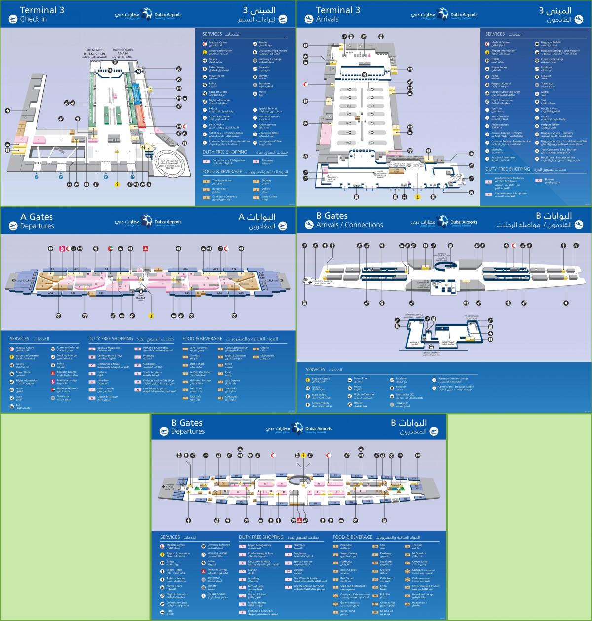 terminal 3 Dubai airport mapa