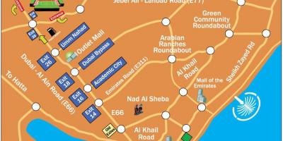 Rugby Sevens Dubai kokapena mapa